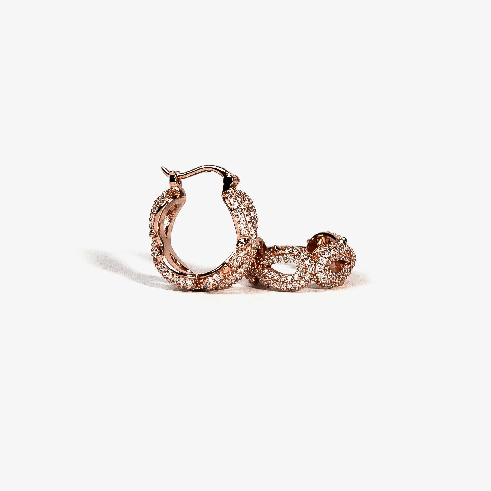 Iced Infinity Thorn Earrings — Rose Gold view 2 | colour:rose