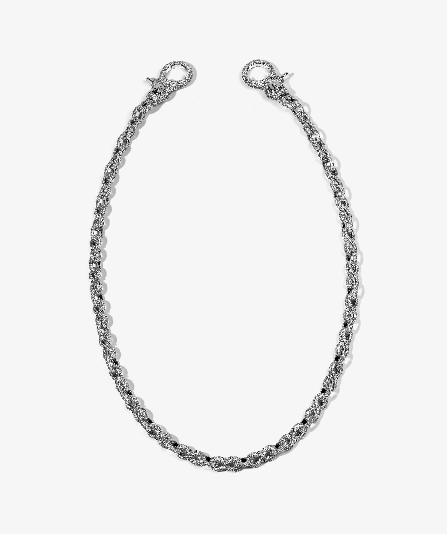 Iced London Infinity Thorn silver cubic zirconia diamond wallet chain for men – luxury designer accessory