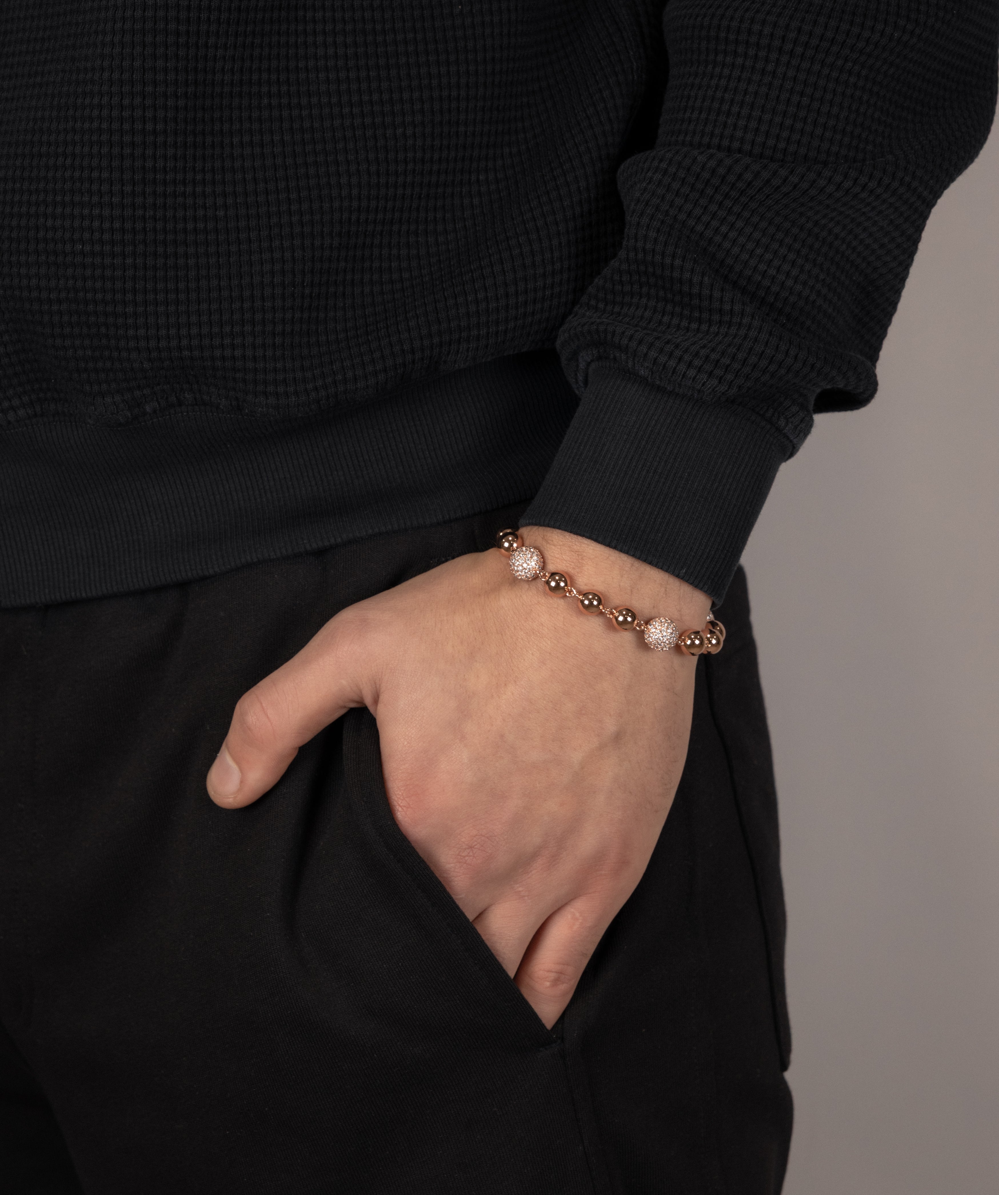 Mixed-Size Ball Bracelet — Rose Gold view 2 | colour:rose
