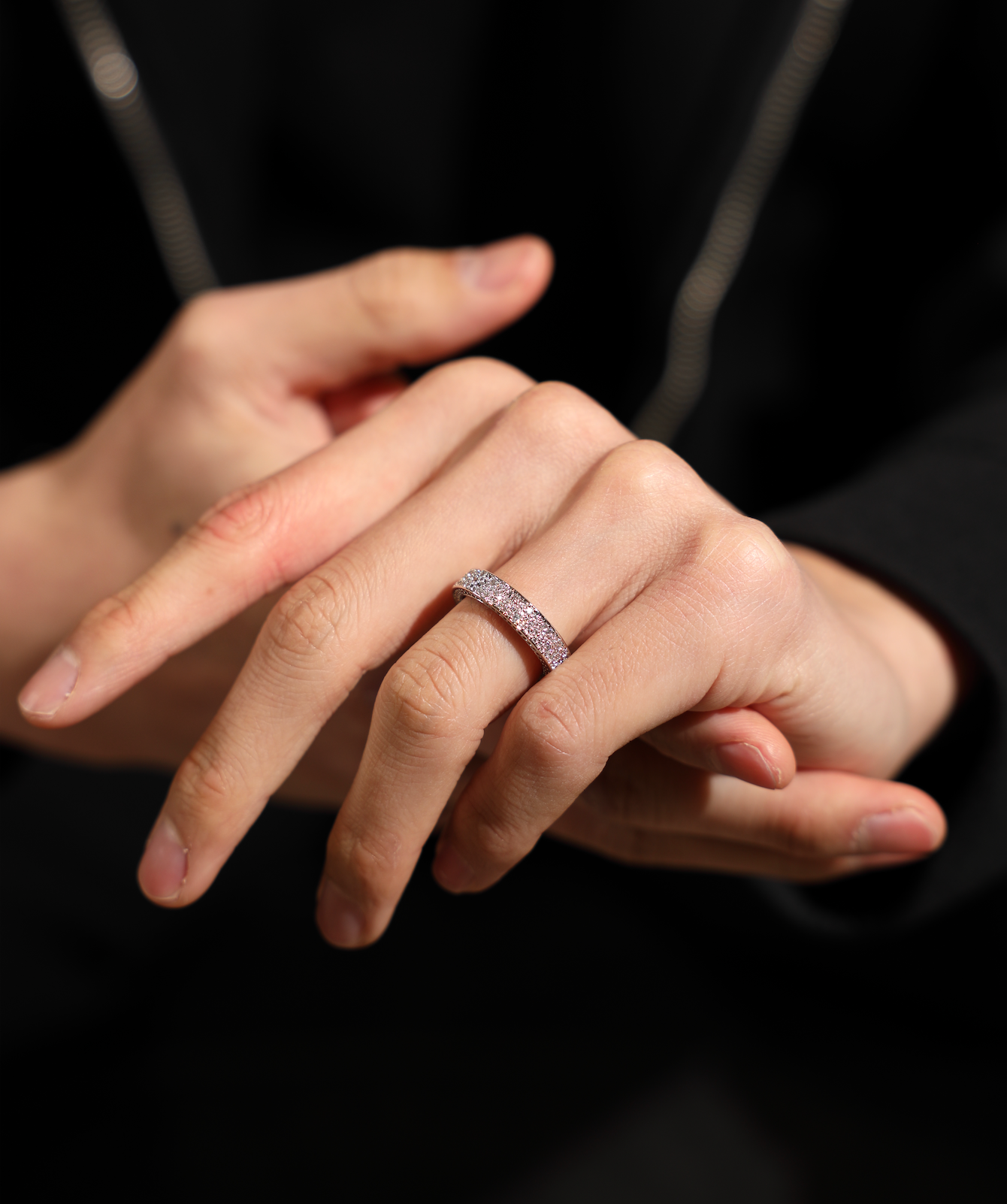 Mosaic Band Ring — White Gold view 2 | colour:white