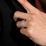 Mosaic Band Ring — White Gold view 3 | colour:white