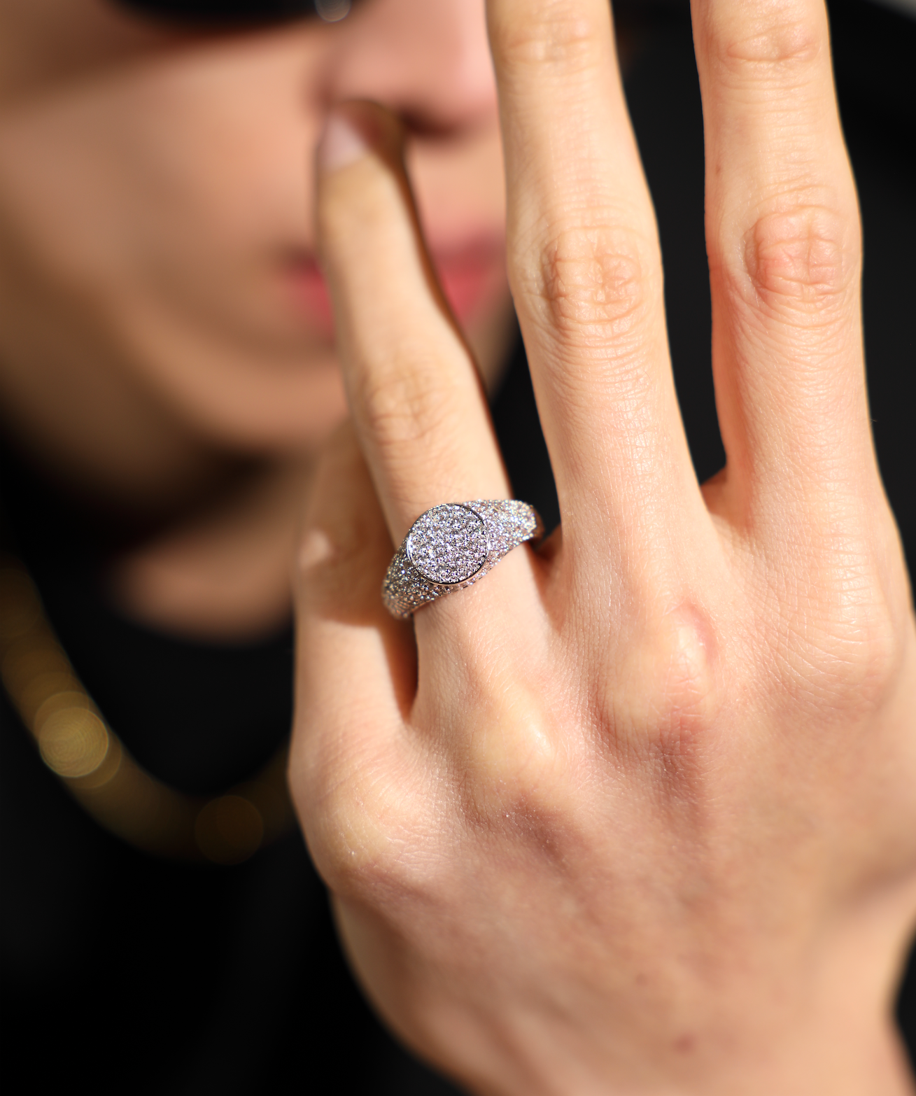 Mosaic Ring — White Gold view 2 | colour:white