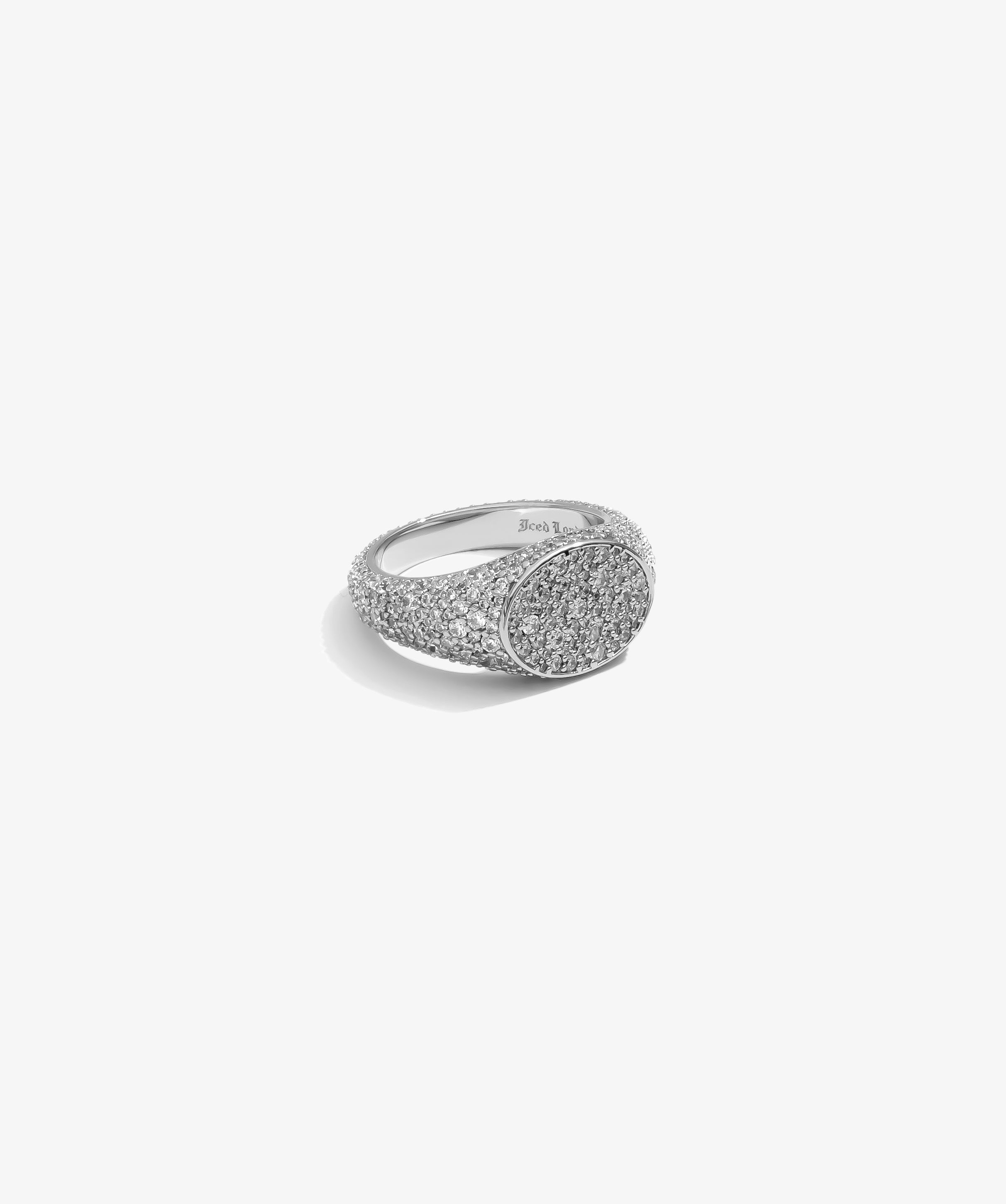 Oval Mosaic Ring — White Gold view 1 | colour:white