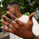 Miami Cubaanse Link Ring (Goud)