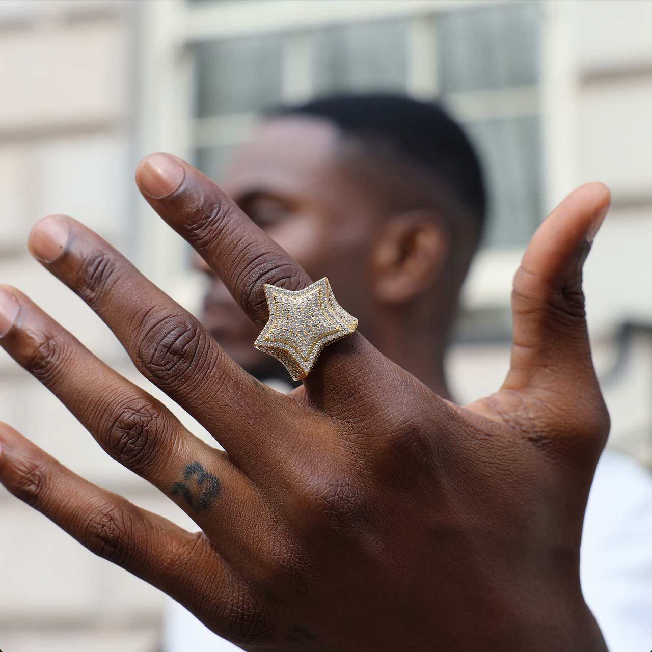 Layered Star Ring in Yellow Gold