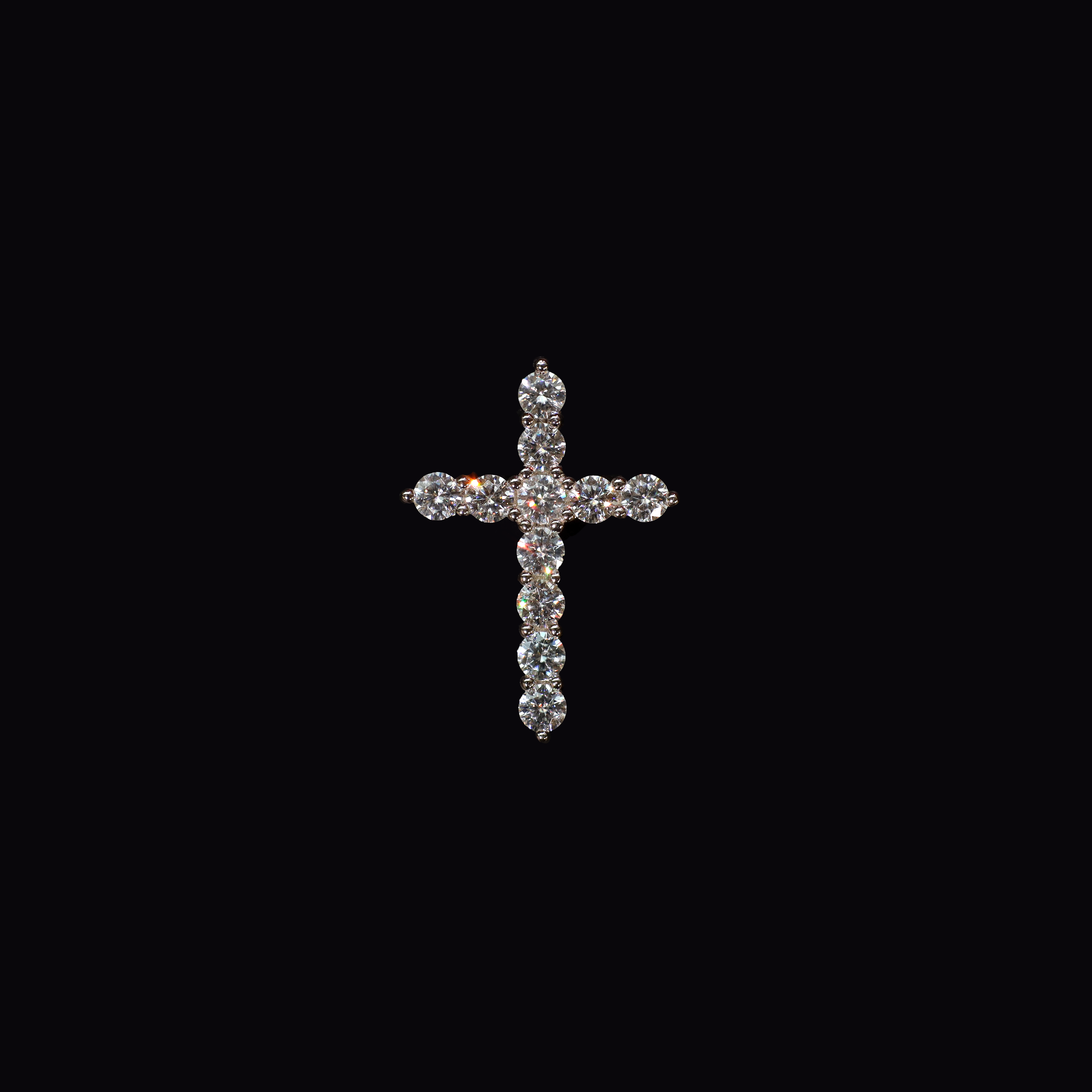 Solitaire Cross Pendant (Silver)