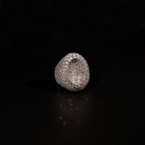 Smaragd ovale ring (witgoud)