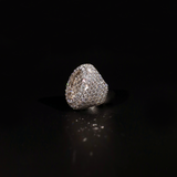 Smaragd ovale ring (witgoud)