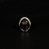 Smaragd ovale ring (witgoud)