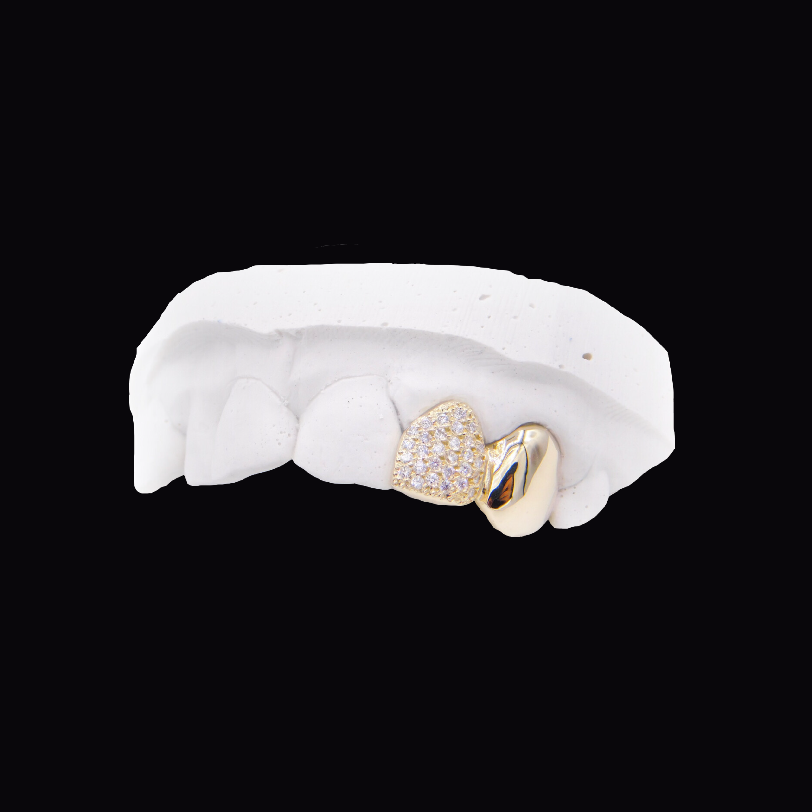 Single Iced & Plain Gold tooth