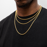 3 mm touwketting in geelgoud