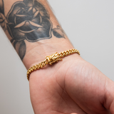 6 mm Cubaanse schakelarmband (geelgoud)