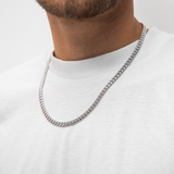 6 mm cubansk ledkæde (hvidguld)