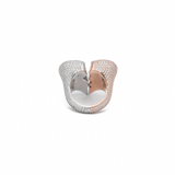 Tweekleurige diamanten gebroken hart ring