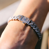 10 mm diamanten schakelarmband in witgoud 