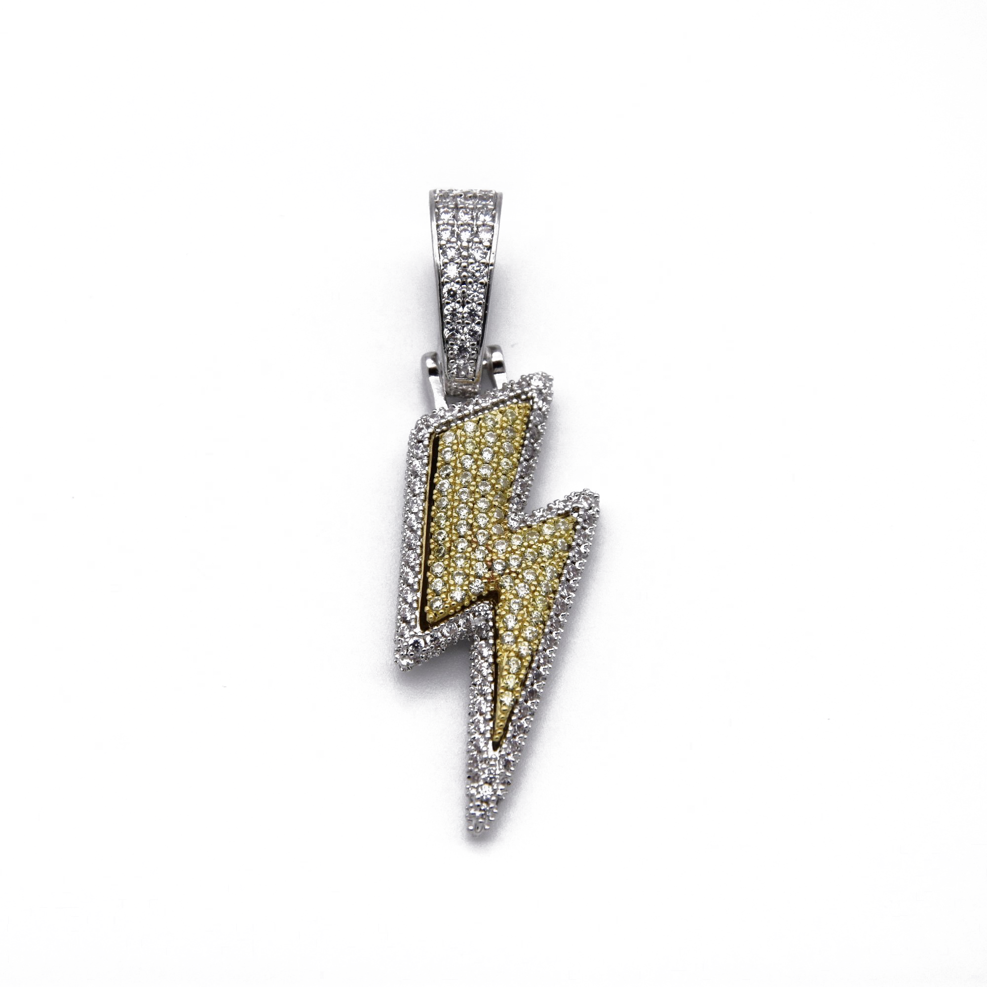 Iced Lightning Bolt Pendant