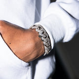 19 mm diamanten schakelarmband in witgoud