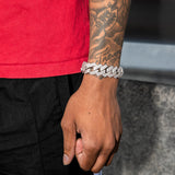 19 mm diamanten schakelarmband in witgoud