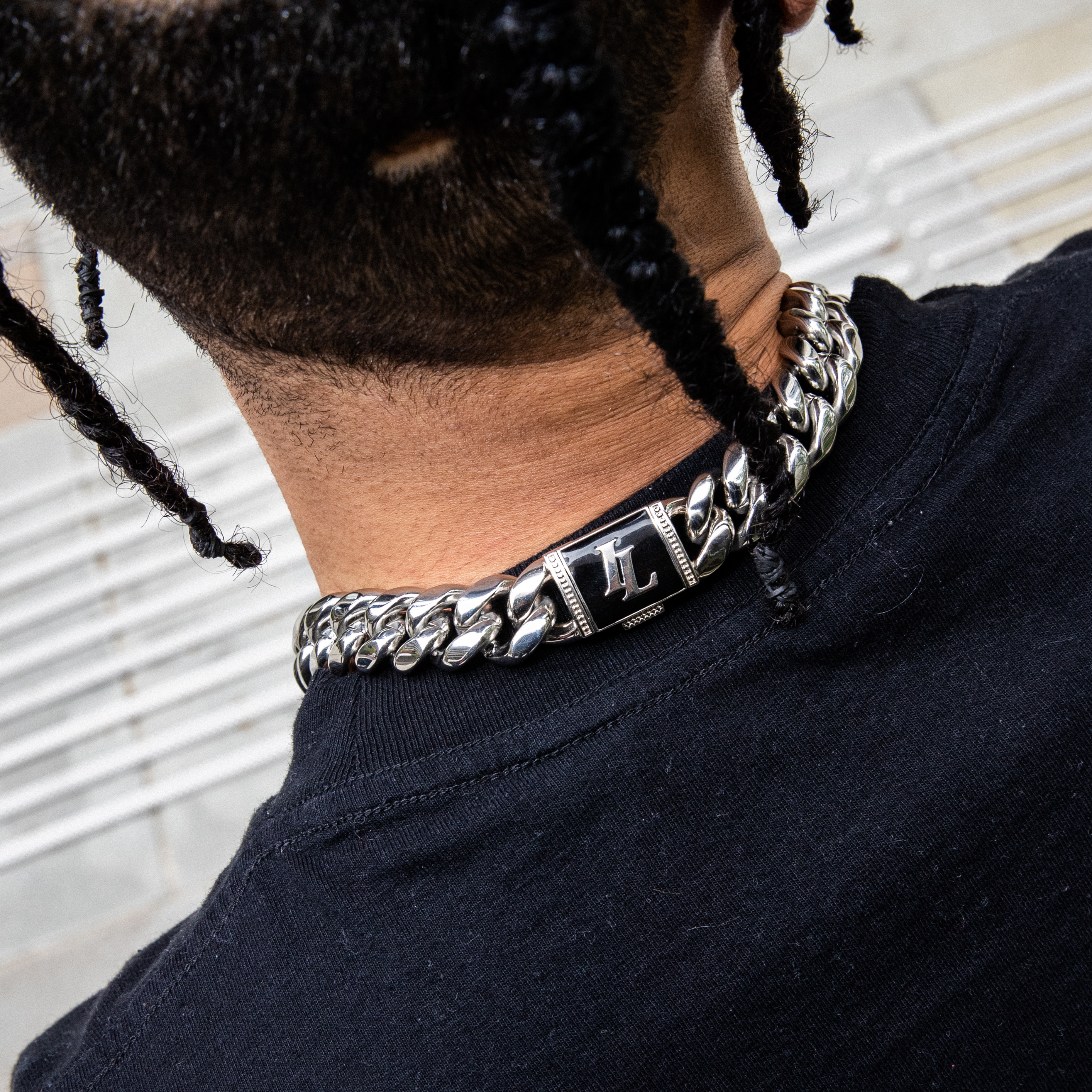 White Gold Chain, 18mm Miami Cuban Link Chain in White Gold