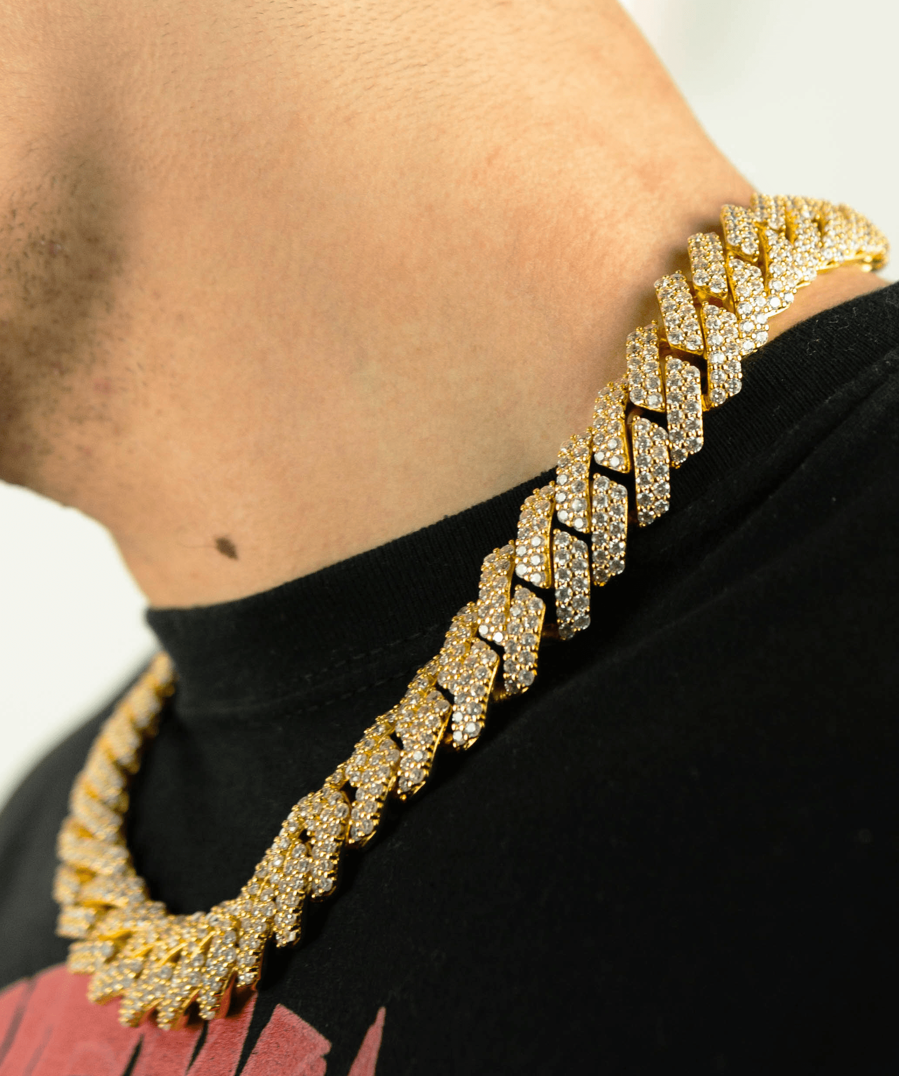 19mm Cuban Link Chain, 19mm Diamond Prong Link Chain