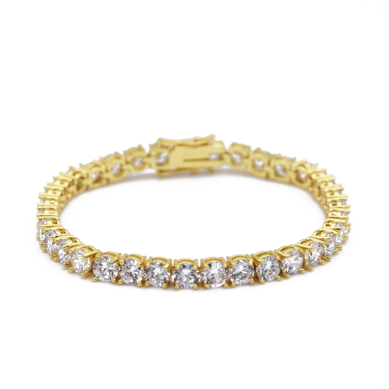 4mm Round-Cut Tennis Bracelet in Yellow Gold